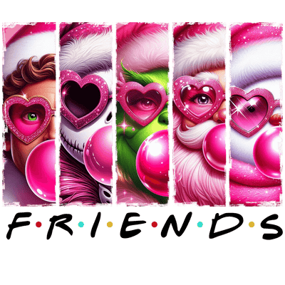 Friends Christmas Valentine DTF (direct-to-film) Transfer