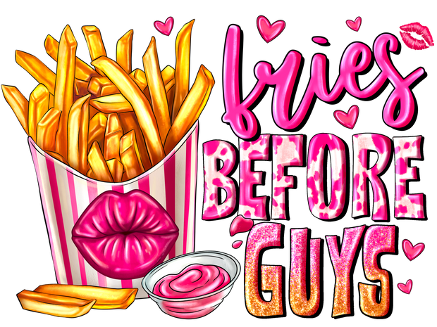 Fries Before Guys With Red Lips DTF (direct-to-film) Transfer