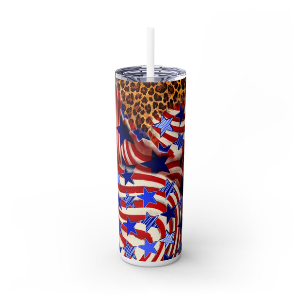 4th of July Patriotic Tumbler 20 oz. Skinny Straight UV DTF Wrap