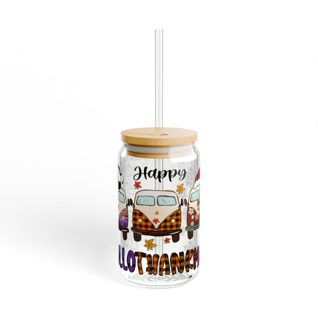 Hallothanksmas -Bus Happy Hallothanksmas 16oz UV DTF Libby Cup Wrap