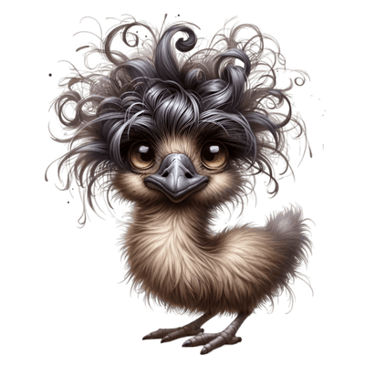 Fun Hair Emu DTF (direct-to-film) Transfer