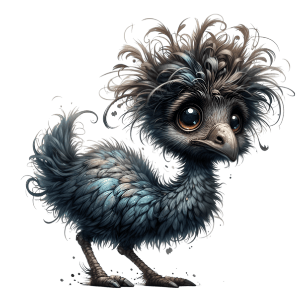 Funny Emu Dark in Color DTF (direct-to-film) Transfer