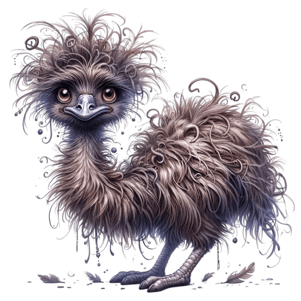 Funny Emu Dropping Feathers DTF (direct-to-film) Transfer