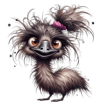 Funny Emu Purple Scrunchie DTF (direct-to-film) Transfer