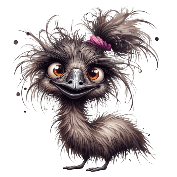 Funny Emu Purple Scrunchie DTF (direct-to-film) Transfer