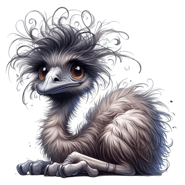 Funny Emu Sitting Pretty DTF (direct-to-film) Transfer