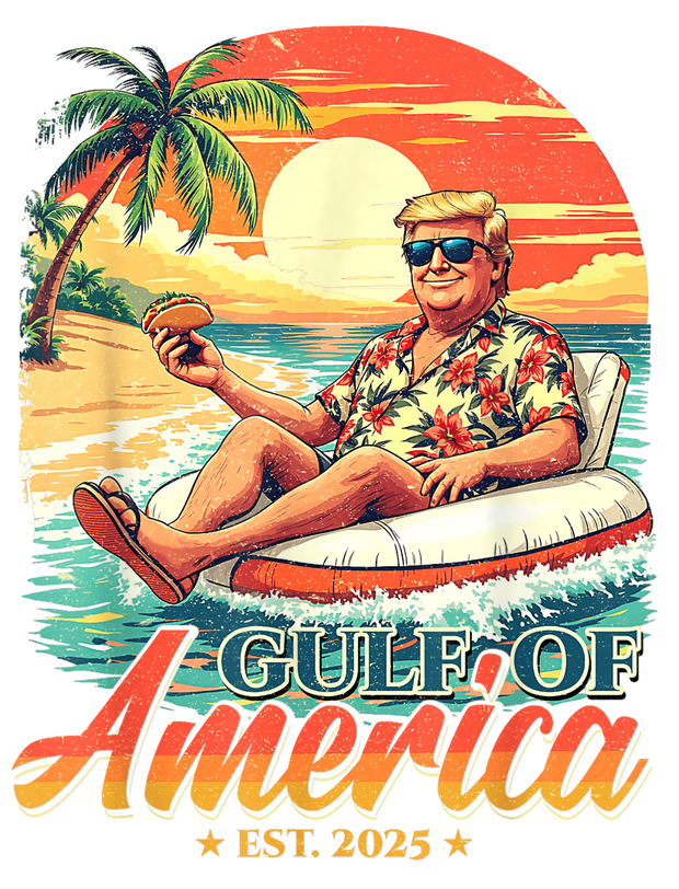 Funny Trump Eating Tacos Gulf of America DTF (direct-to-film) Transfer