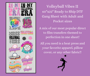 Volleyball Vibes 2 60x22" DTF Ready to Ship Gang Sheet