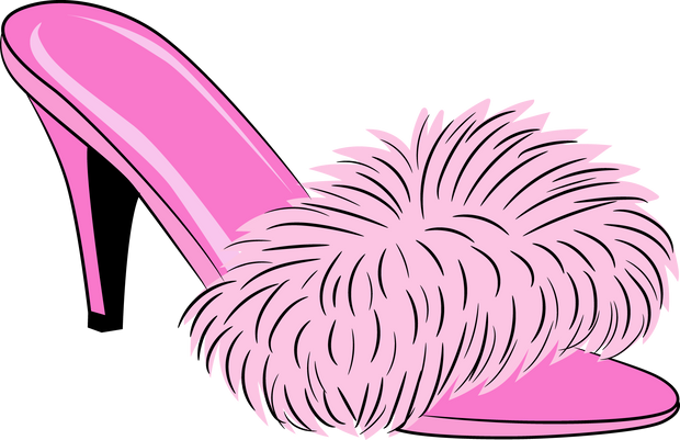 G Girls  Pink Feather Slipper DTF (direct-to-film) Transfer