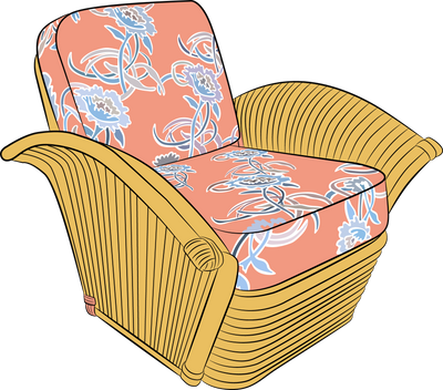 G Girls  Tropical Wicker Chair DTF (direct-to-film) Transfer