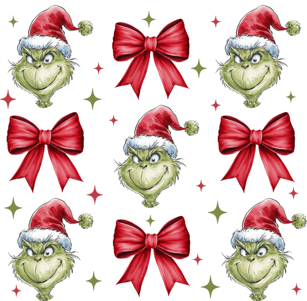 G Man With Red Bow Coquette Christmas DTF (direct-to-film) Transfer