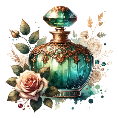 GREEN PERFUME BOTTLE DTF (direct-to-film) Transfer