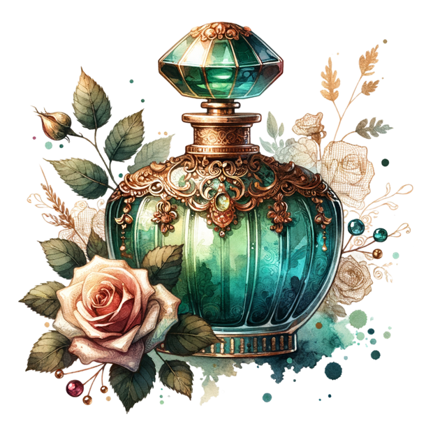 GREEN PERFUME BOTTLE DTF (direct-to-film) Transfer