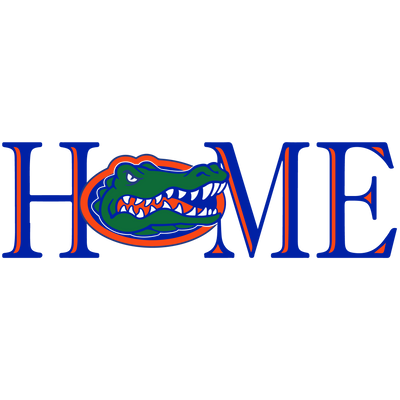 Gator Home in Blue & Orange DTF (direct-to-film) Transfer