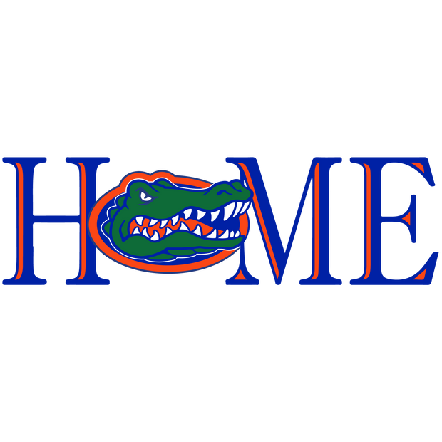 Gator Home in Blue & Orange DTF (direct-to-film) Transfer