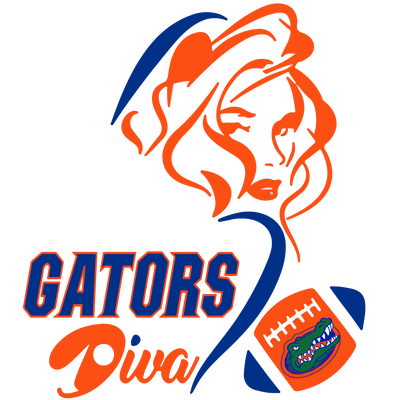 Gators Diva Girl & Ball DTF (direct-to-film) Transfer
