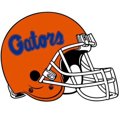 Gators in Blue on Orange Helmet DTF (direct-to-film) Transfer