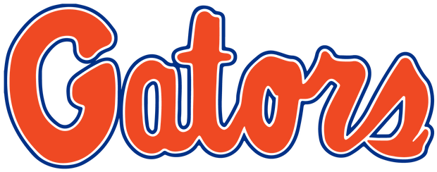 Gators in Orange Outlined in Blue DTF (direct-to-film) Transfer