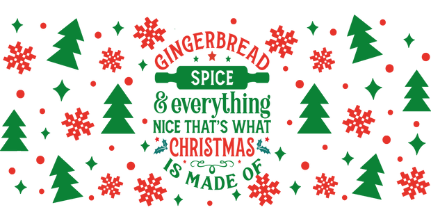 Gingerbread Spice 16oz UV DTF Libby Cup Wrap