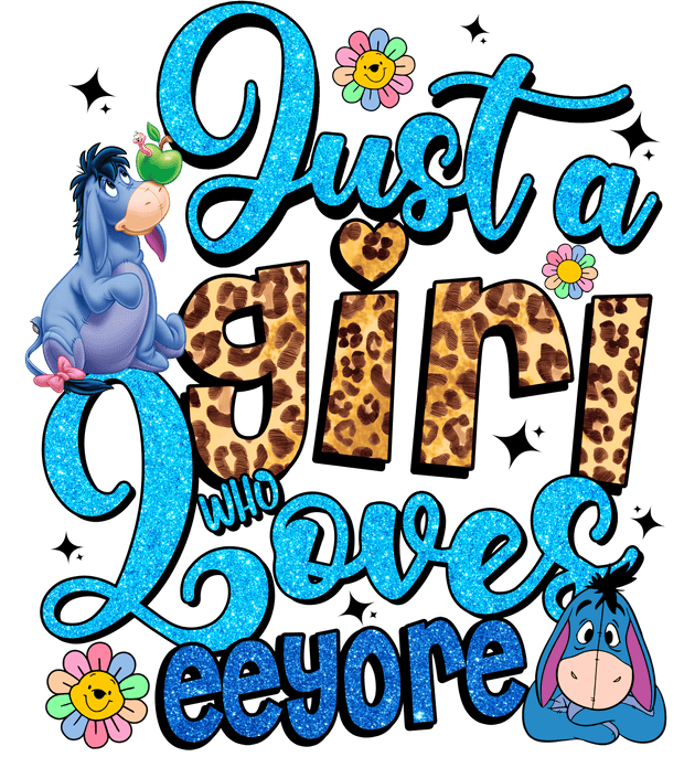 Girl Who Loves Eeyore Valentine DTF (direct-to-film) Transfer