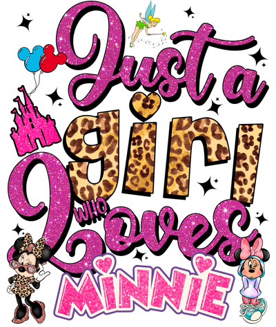 Girl Who Loves Minnie Valentine DTF (direct-to-film) Transfer