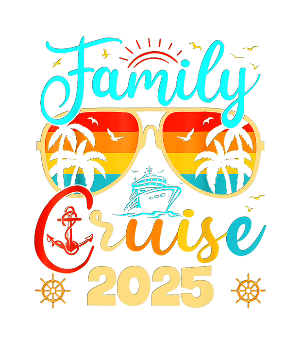 Glasses with Trees Family Cruise DTF (direct-to-film) Transfer