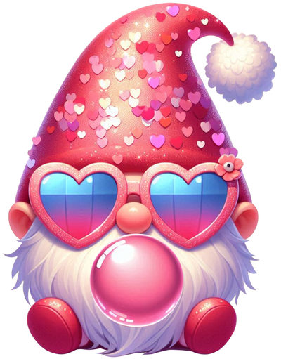 Gnome in Glasses Blowing Bubble DTF (direct-to-film) Transfer