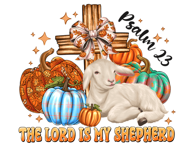 Goat & Pumpkins The Lord is my Shepherd DTF (direct-to-film) Transfer