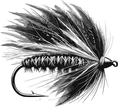 Gray & Black Fly Fishing Lure DTF (direct-to-film) Transfer
