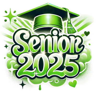 Green Bubbles Senior 2025 Airbrushed DTF (direct-to-film) Transfer