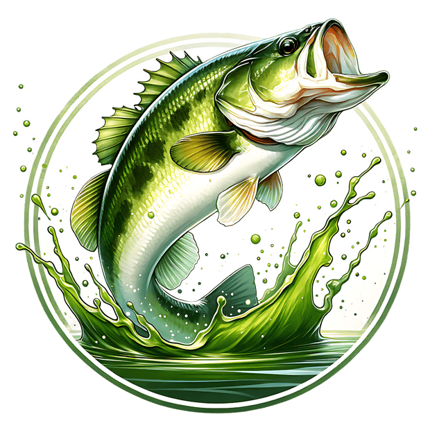 Green Fish Color Drip DTF (direct-to-film) Transfer