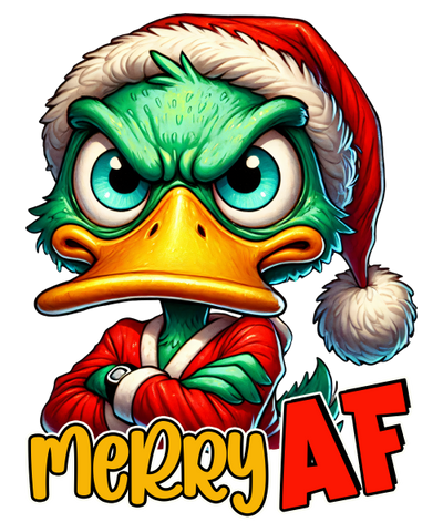 Green Merry AF Duck DTF (direct-to-film) Transfer