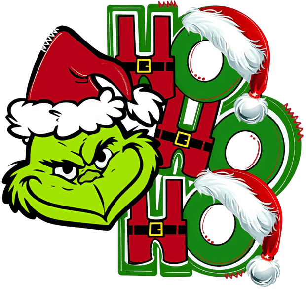 Grinch Ho Ho Ho Direct to Film DTF Transfer - Twisted Image Transfers