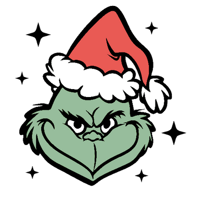 Grinch With Stars 9 Christmas DTF (direct-to-film) Transfer