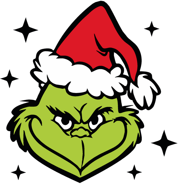 Grinch With Stars 7 Christmas DTF (direct-to-film) Transfer