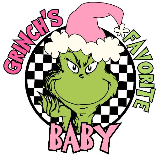 Grinches Favorite Baby Pink Christmas DTF (direct-to-film) Transfer