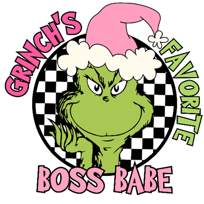 Grinches Favorite Boss Babe Pink Christmas DTF (direct-to-film) Transfer