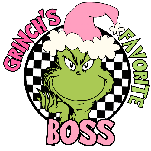Grinches Favorite Boss Pink Christmas DTF (direct-to-film) Transfer