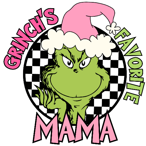 Grinches Favorite Mama Pink Christmas DTF (direct-to-film) Transfer