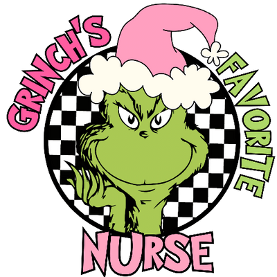 Grinches Favorite Nurse Pink Christmas DTF (direct-to-film) Transfer