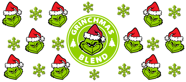 Grinchmas Blend With G Man Images 16oz UV DTF Libby Cup Wrap