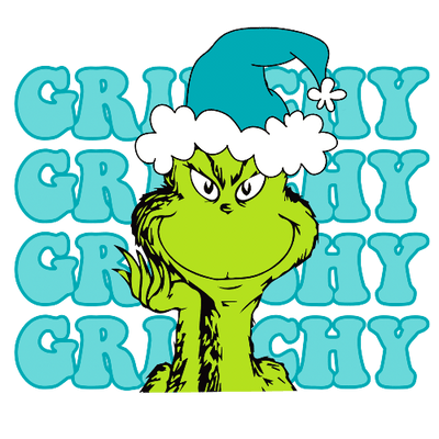 Grinchy Grinchy Grinchy Blue Christmas DTF (direct-to-film) Transfer
