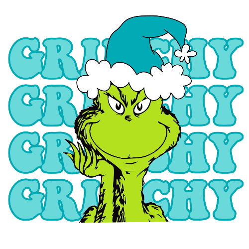 Grinchy Grinchy Grinchy Blue Christmas DTF (direct-to-film) Transfer