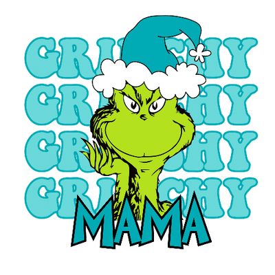 Grinchy Grinchy Grinchy Miama Blue Christmas DTF (direct-to-film) Transfer