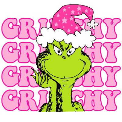 Grinchy Grinchy Grinchy Pink Christmas DTF (direct-to-film) Transfer