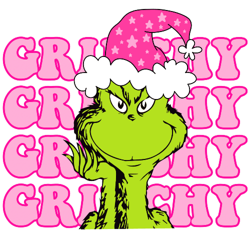 Grinchy Grinchy Grinchy Pink Christmas DTF (direct-to-film) Transfer