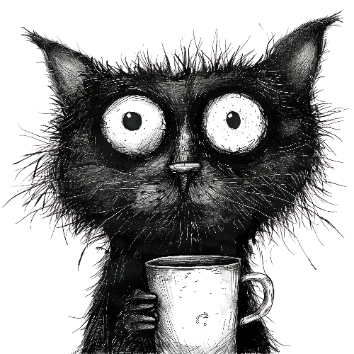 Grumpy Coffee Cat (10) Halloween DTF (direct-to-film) Transfer