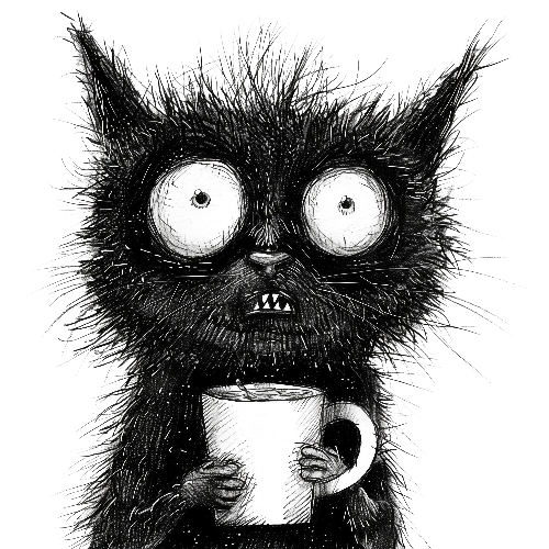 Grumpy Coffee Cat (1) Halloween DTF (direct-to-film) Transfer