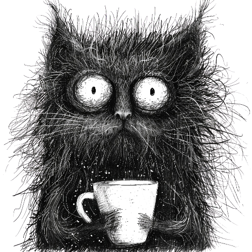 Grumpy Coffee Cat (5) Halloween DTF (direct-to-film) Transfer