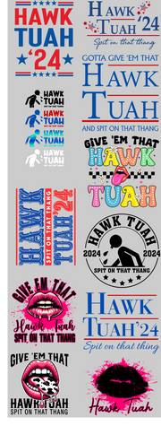 Viral Hawk Tuah 1 60" DTF Direct to Film Ready to Ship Gang Sheet